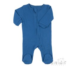 SS4600-AZ: Azure Ribbed Sleepsuit (0-3 Months)